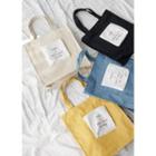 Letter-patch Canvas Shopper Bags