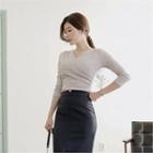 3/4-sleeve Wrapped T-shirt