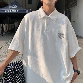 Short-sleeve Logo Print Polo Shirt