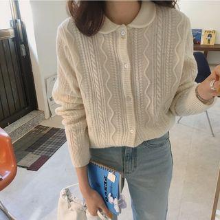 Twist Knit Cardigan Milky White - One Size