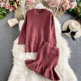 Set: Round Neck Sweater + Mermaid Skirt