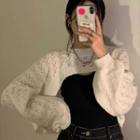 Pointelle Knit Crop Sweater / Camisole
