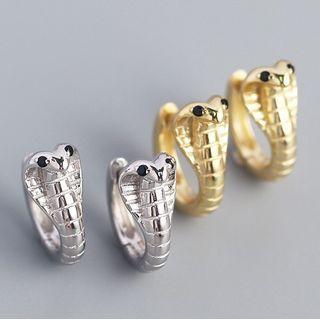 Sterling Silver Snake Mini Hoop Earring
