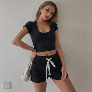 Rolled Cotton Shorts