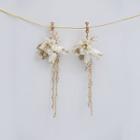 Wedding Flower Rhinestone Fringed Earring As Shown In Figure - One Size