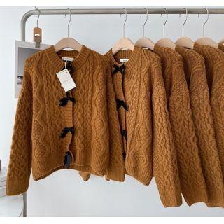 Bow Cardigan Brown - One Size