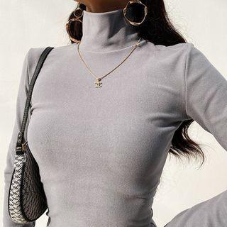 Long Sleeve High Neck Bodycon Dress