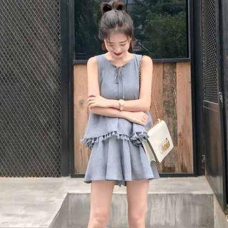 Set: Tasseled Tank Top + Shorts