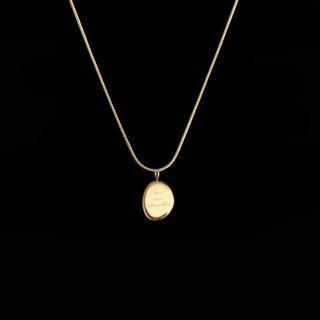 Lettering Pendant Alloy Choker Gold - One Size