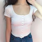 Single Breasted Short-sleeve T-shirt