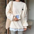 Printed Oversized Sweatshirt Cream - One Size