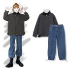 Buckled Zipped Jacket / Harem Jeans