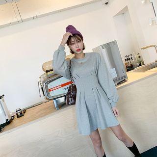 Pintuck Mini Pullover Dress