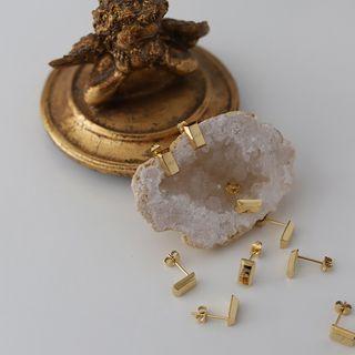 Gold Bar Ear Stud 1 Pair - Gold - One Size