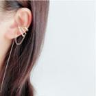 Faux Pearl Rhinestone Layered Ear Cuff 1 Pc - Gold - One Size