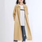 Faux-leather Single-breasted Long Trench Coat