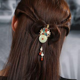 Pearl Cloisonne Hair Clip As Shown In Figure - One Size