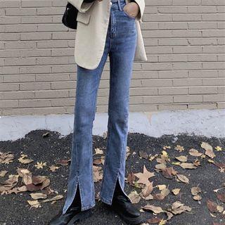 High-waist Slim-fit Slit Jeans