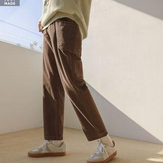 Tab-hem Corduroy Pants