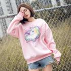 Unicorn Embroidered Pullover