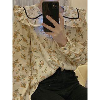 Floral Blouse Off-white - One Size