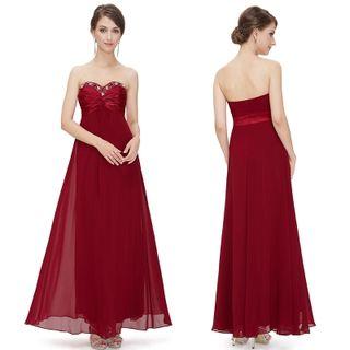 Embellished Strapless Sheath Evening Gown