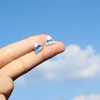 925 Sterling Silver Fuji Mountain Stud Earring 1 Pair - As Shown In Figure - One Size