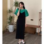 Short-sleeve Top / Midi Overall Dress