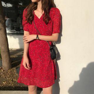 V Neck Floral Dress
