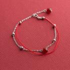 925 Sterling Silver Agate Red String Layered Bracelet S925 Silver - One Size