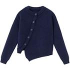 Asymmetrical Cardigan Navy Blue - One Size