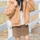 Bear Embroidered Fleece Jacket