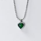 925 Sterling Silver Rhinestone Heart Pendant Necklace S925 Silver - As Shown In Figure - One Size