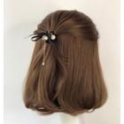 Faux Crystal Bow Hair Clip Black - One Size