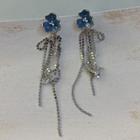 Flower Alloy Fringed Earring 1 Pair - Blue & Silver - One Size