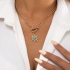 Turquoise Pendant Alloy Necklace (various Designs)