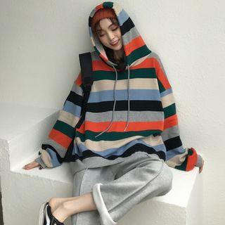 Striped Hoodie / Plain Sweatpants