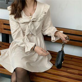 Puff-sleeve Peter-pan Collar A-line Dress