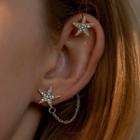 Star Chained Earring 01 - 8049 - Kc Gold - Gold - One Size