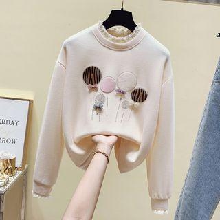 Mock Two-piece Rhinestone Sweatshirt