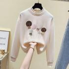 Mock Two-piece Rhinestone Sweatshirt