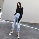 Long-sleeve T-shirt / Ripped Harem Jeans