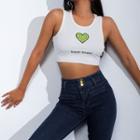 Heart Detailed Cropped Tank Top