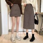 Plaid Mini A-line Skirt / Midi Pencil Skirt