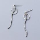 925 Sterling Silver Hoop Drop Earring As Shown In Figure - One Size