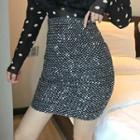 Sequined Mini Pencil Skirt Skirt - Silver - One Size