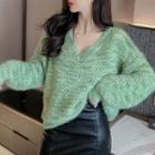 V-neck Mohair Sweater