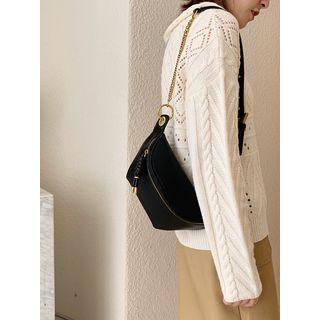 Faux Leather Zip Belt Bag