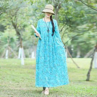 Ethnic High-waist Floral Dress