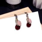 Disc Drop Earring 1 Pair - Pink - One Size